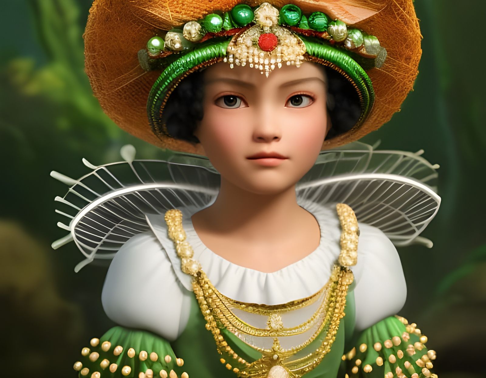 "Like urchins, ouphes, and fairies, green and white,"