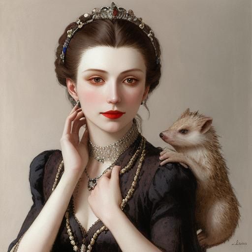 Vampire with Hedgehog Necklace: Classical Portrait
