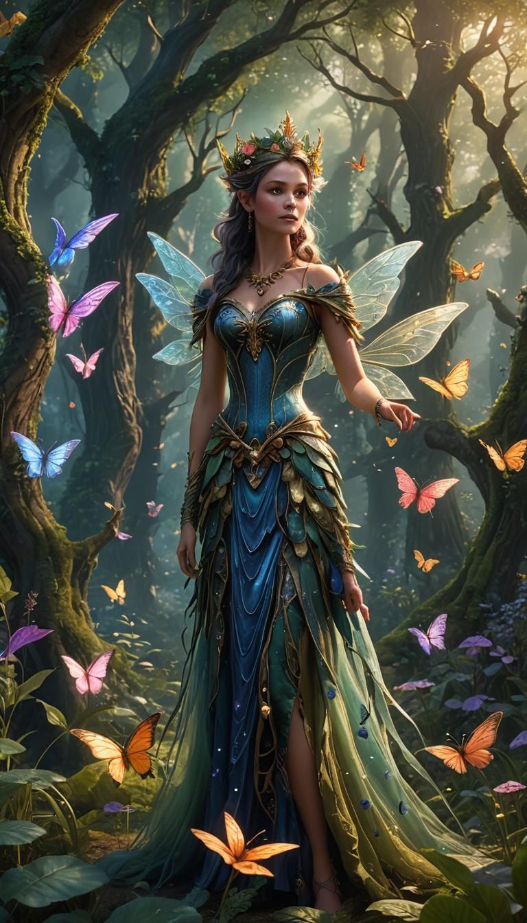 Fairy Queen and Butterflies (9:16 edit)