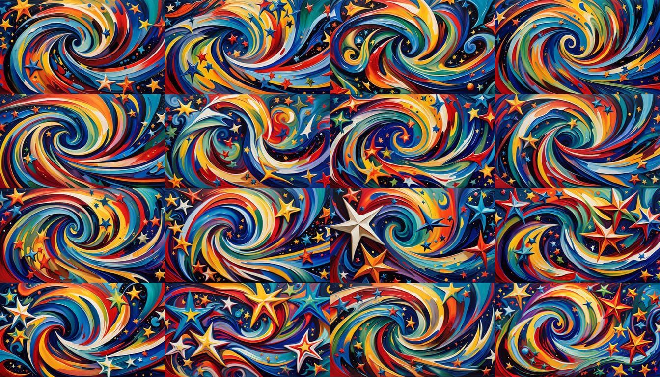 Cosmic Vortex in Abstract Expressionist Style