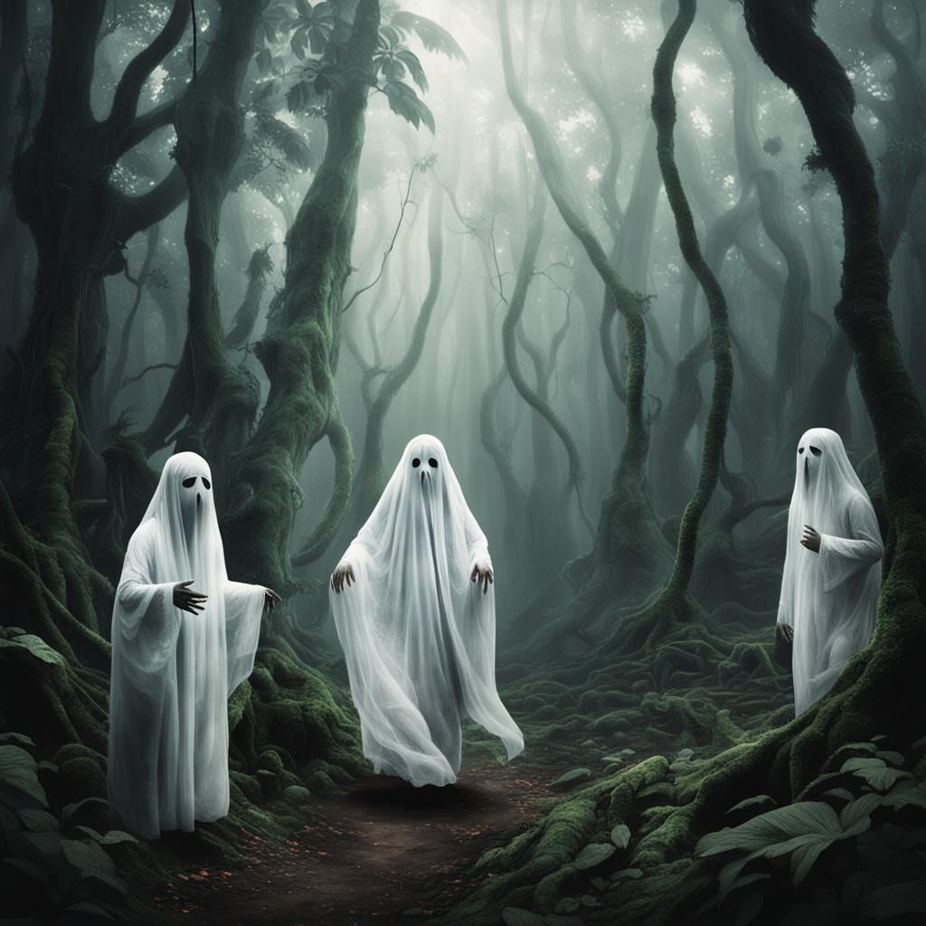 Eerie Indonesian Ghosts in Misty Forest