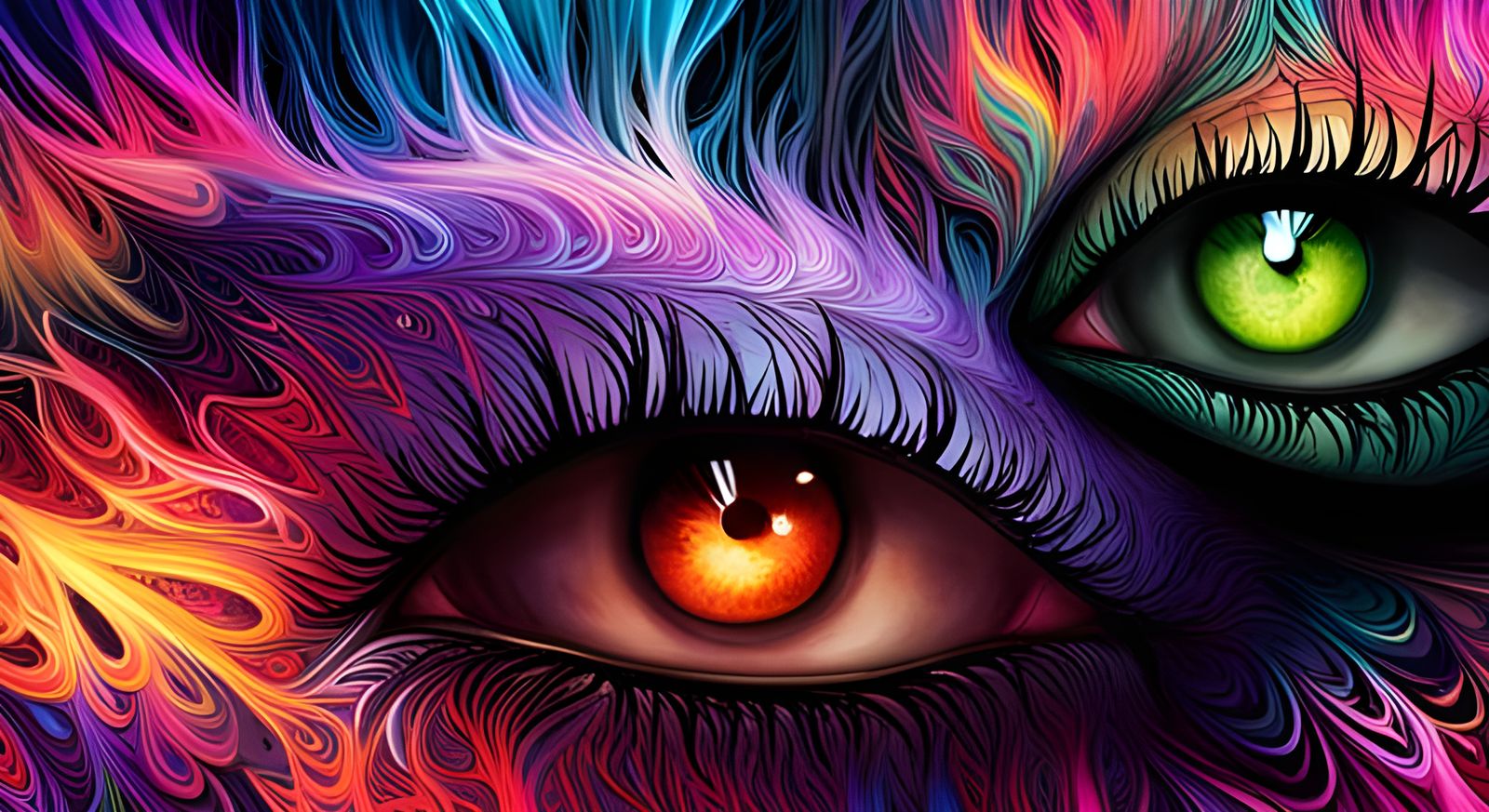 Surreal Transformation with Rainbow Light in Digital Art Sty...