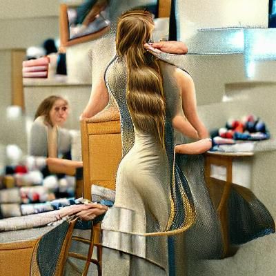 Elegant Woman in Silk Gown: Hyperrealistic Oil Painting