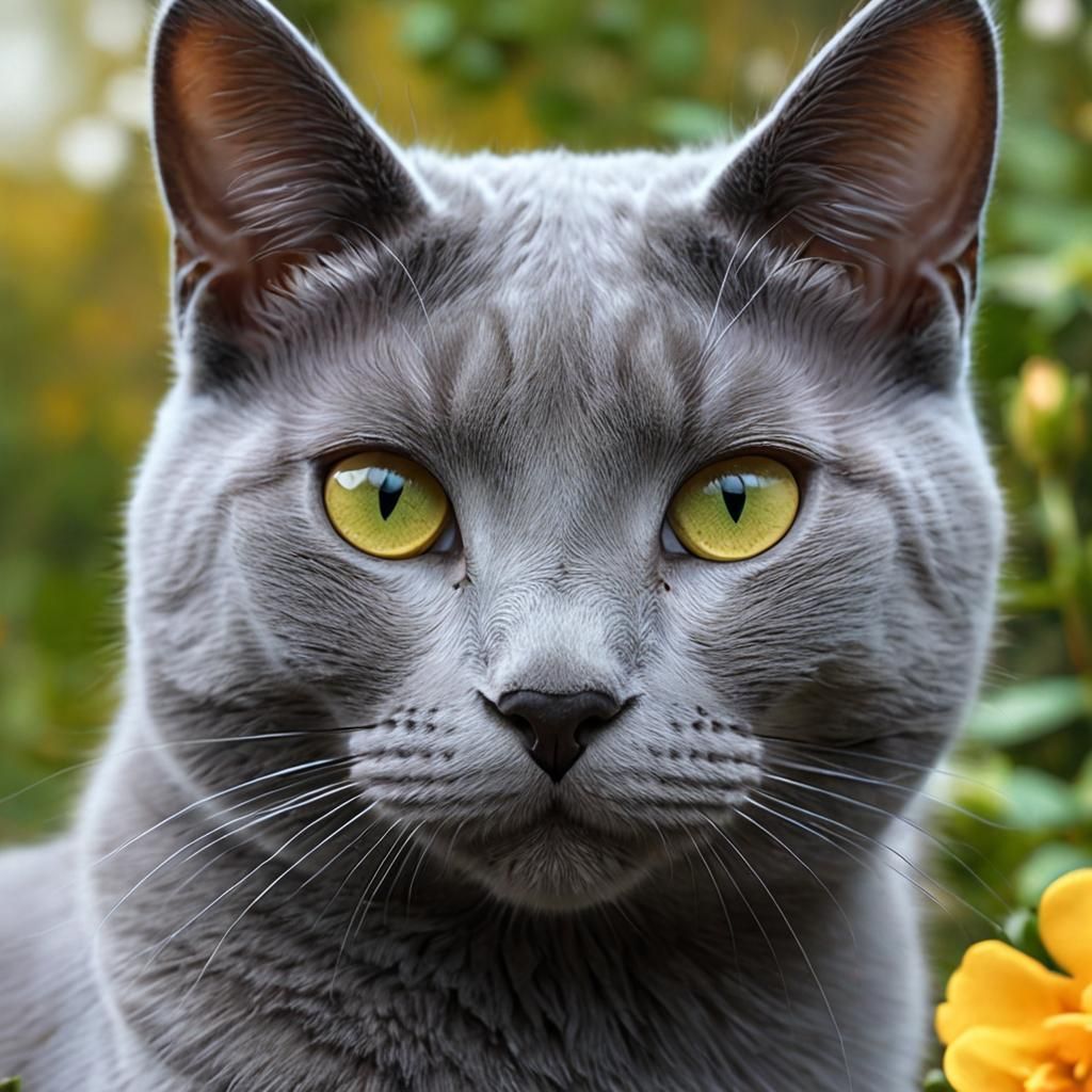 Beautiful Russian blue cat