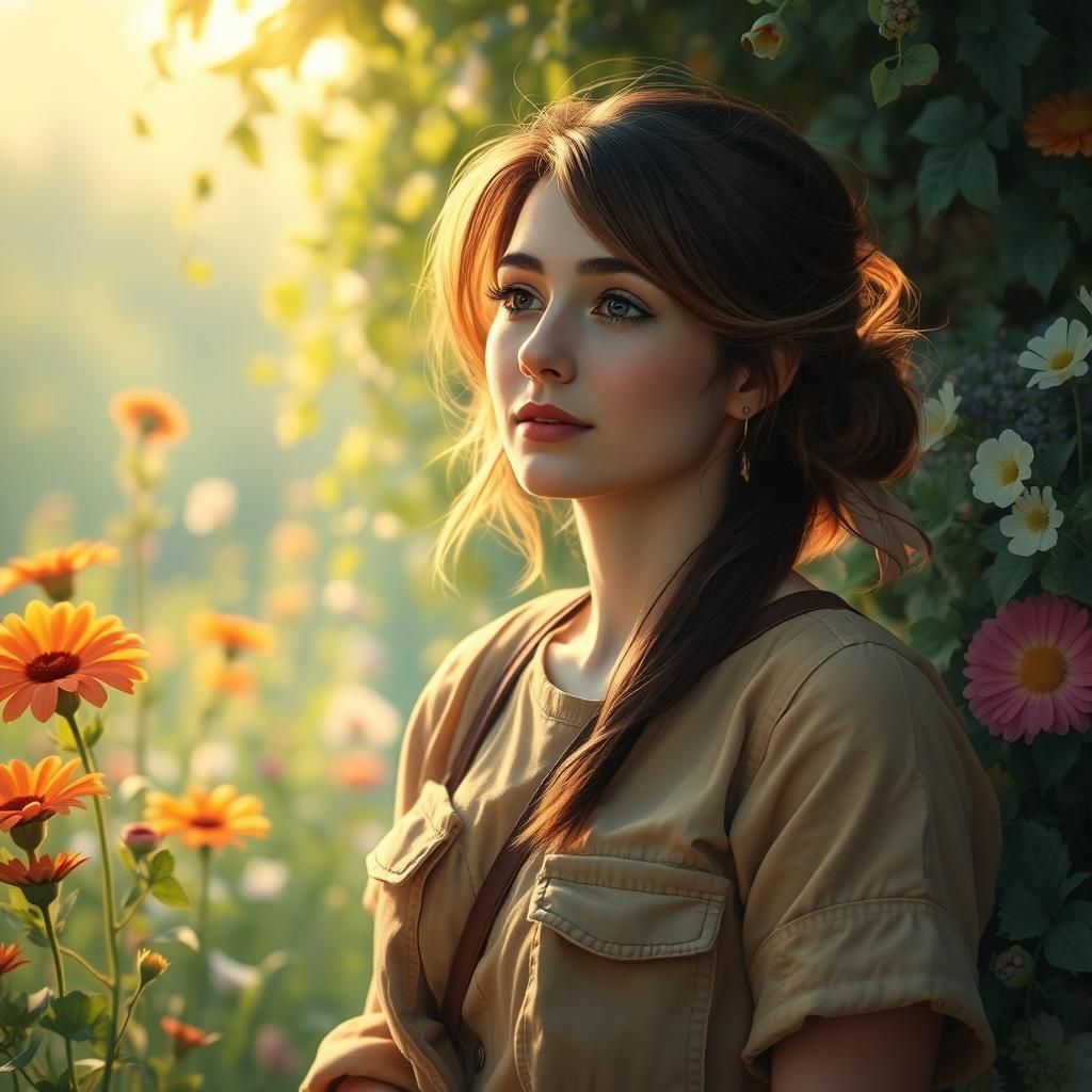 Contemplative Portrait in Impressionist Style