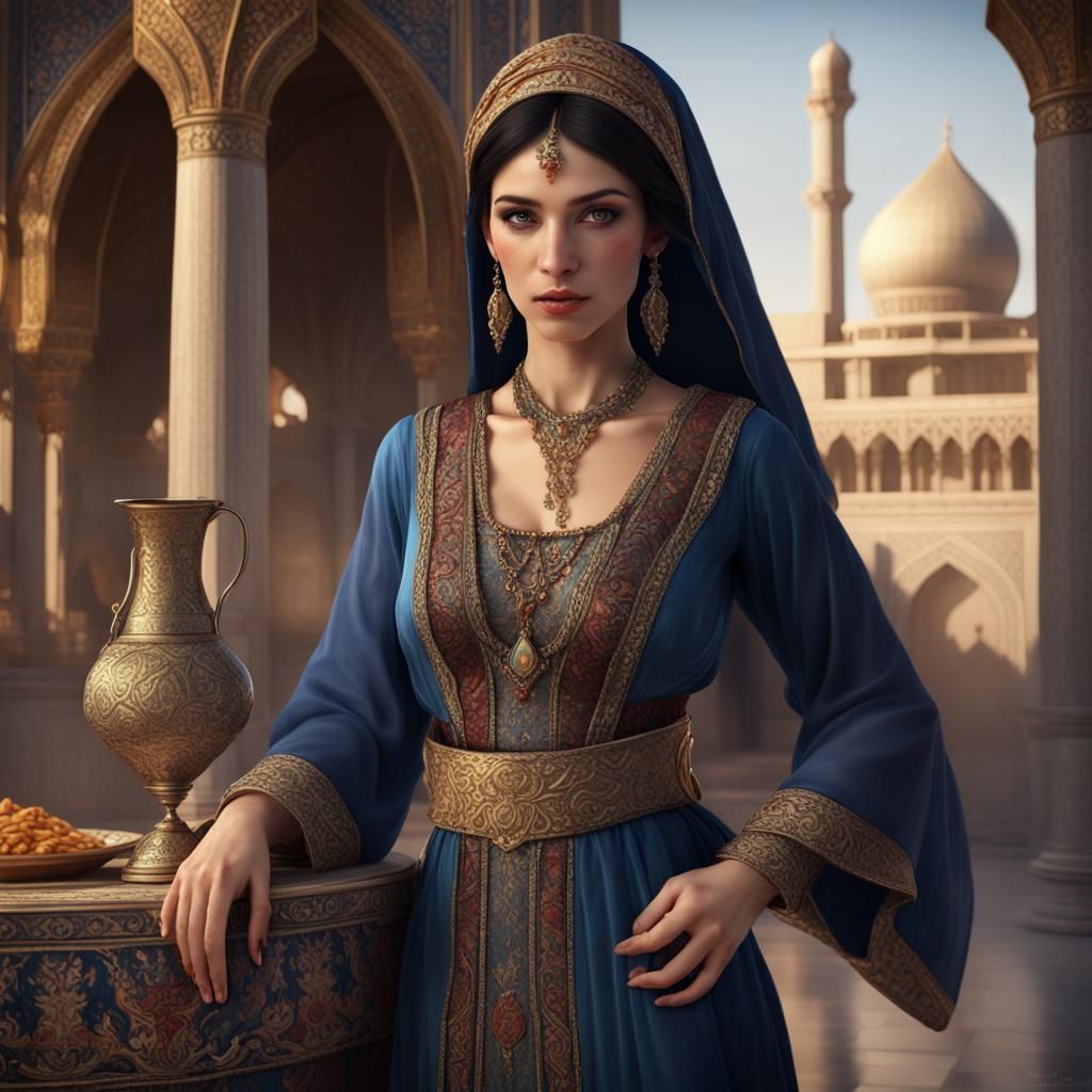 Beautiful Jewish Maiden at Persian Feast, 479 BC