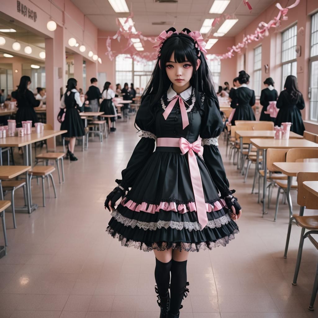 Gothic Lolita Girl in Anime Style