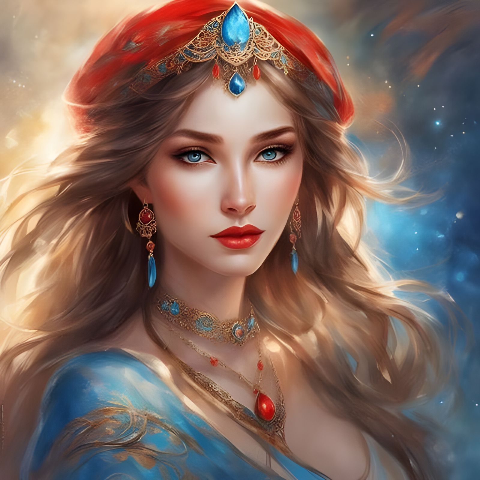 Portrait of a Beautiful Woman with Mesmerizing Features