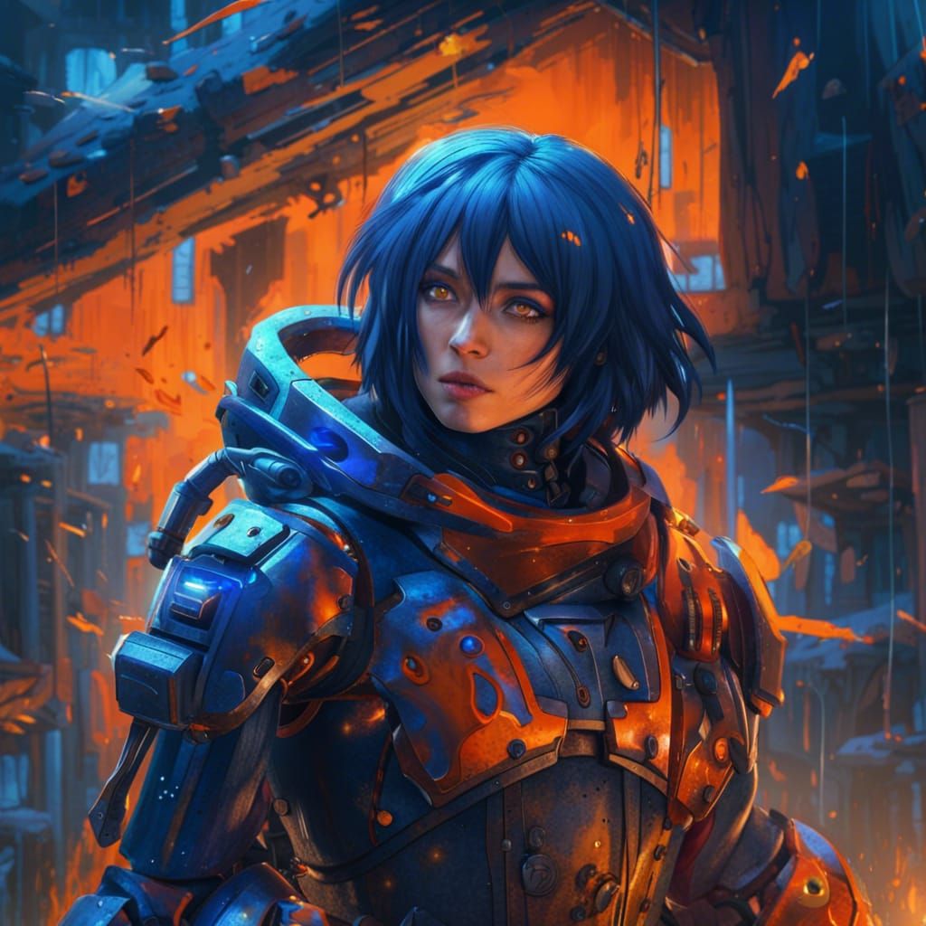 Mikasa Ackermann Robot in Comic Style