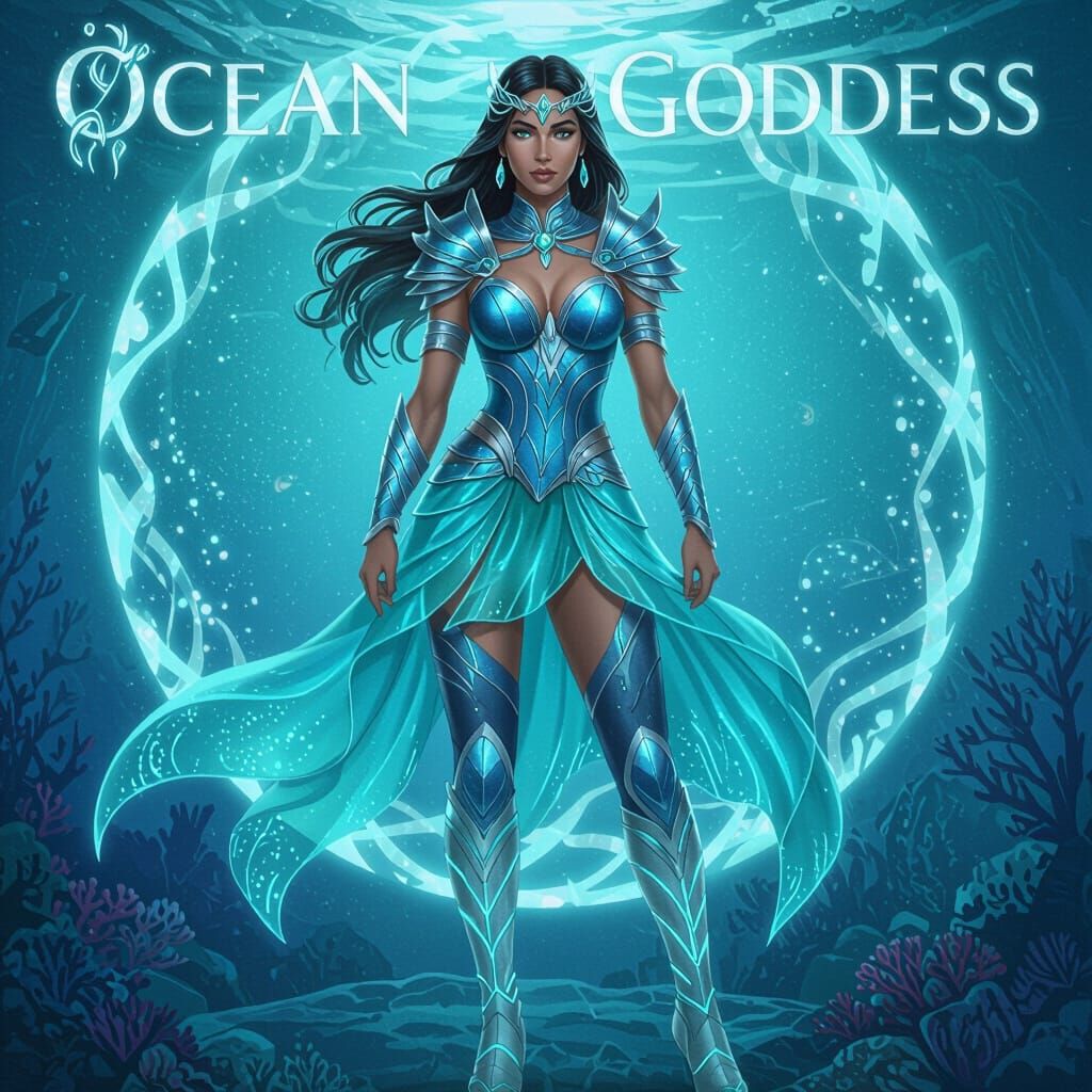 Ocean Goddess Warrior Queen in Ethereal Light