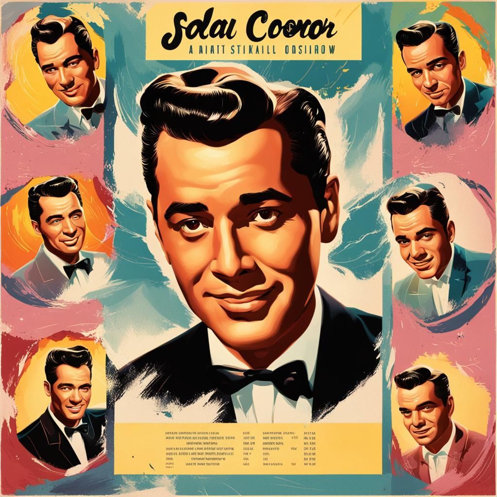 Hyperrealistic 50s Crooner Album Cover Art