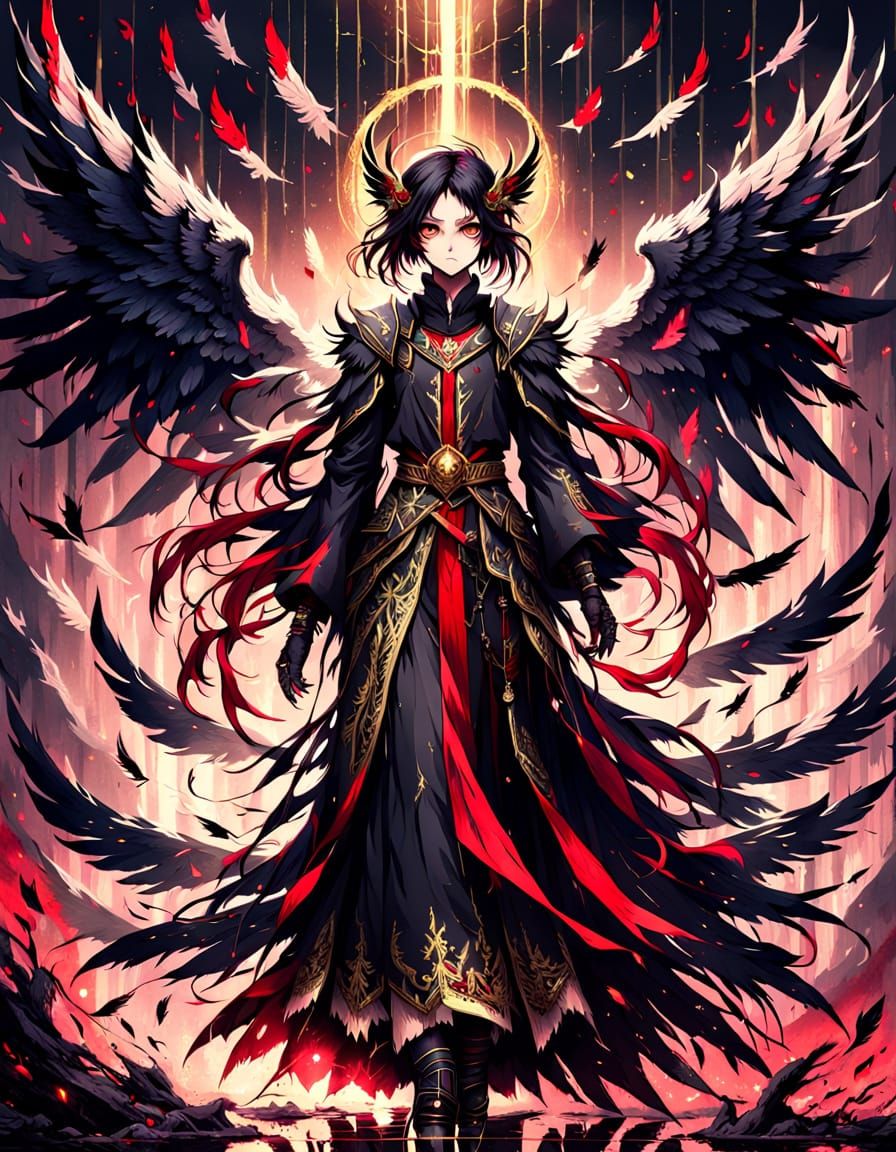 Tragic Angel Elandra with Tattered Wings in Dark Fantasy Ani...