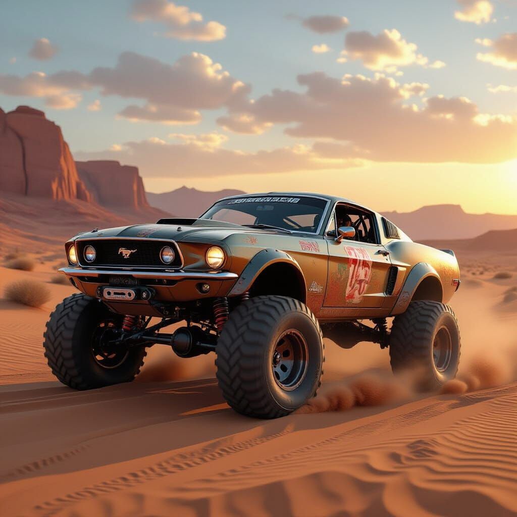 Mad Max 1968 Mustang Fastback in Desert Sunset