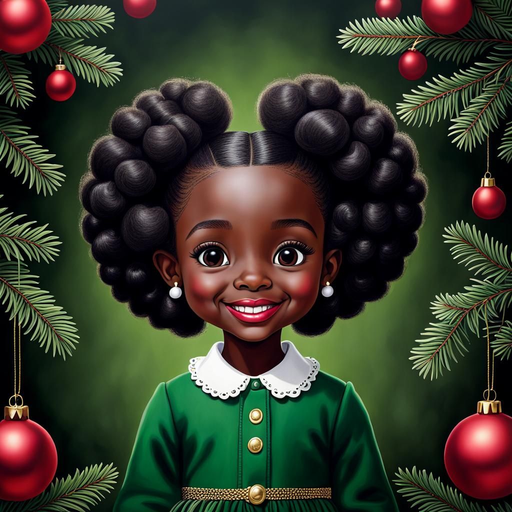 Melanin Toddler Smiling, in Surrealist Style