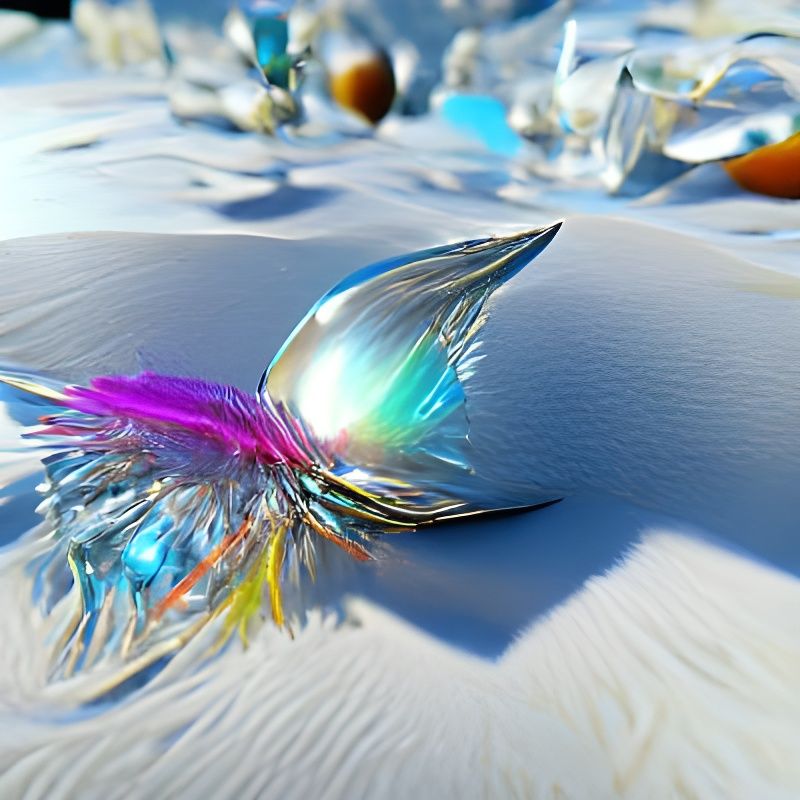 Opalescent Crystal Feather in Surreal 3D