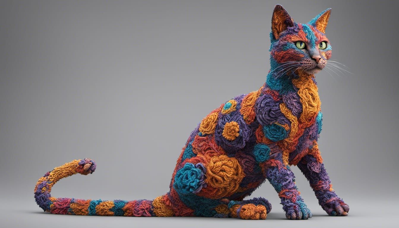 Surreal Halloween Cat in Tim Burton Style