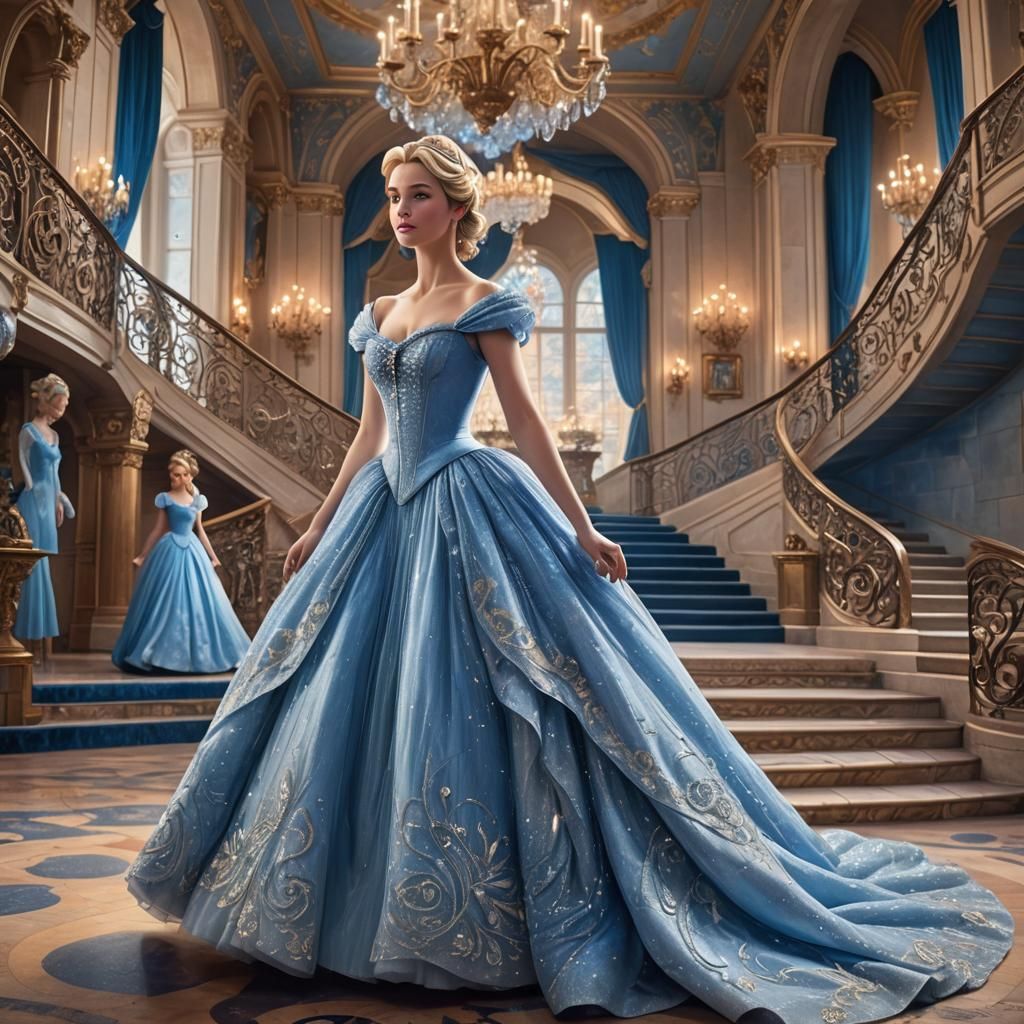 Cinderella in Fairytale Ballroom: Fantasy Concept Art
