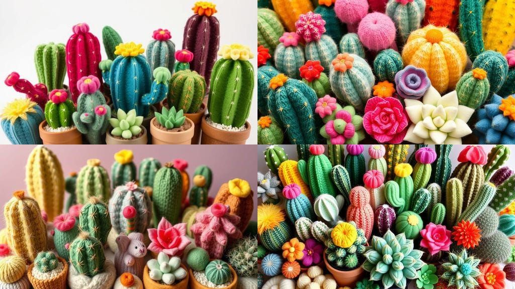 Handmade Fabric Cacti and Succulents Collection