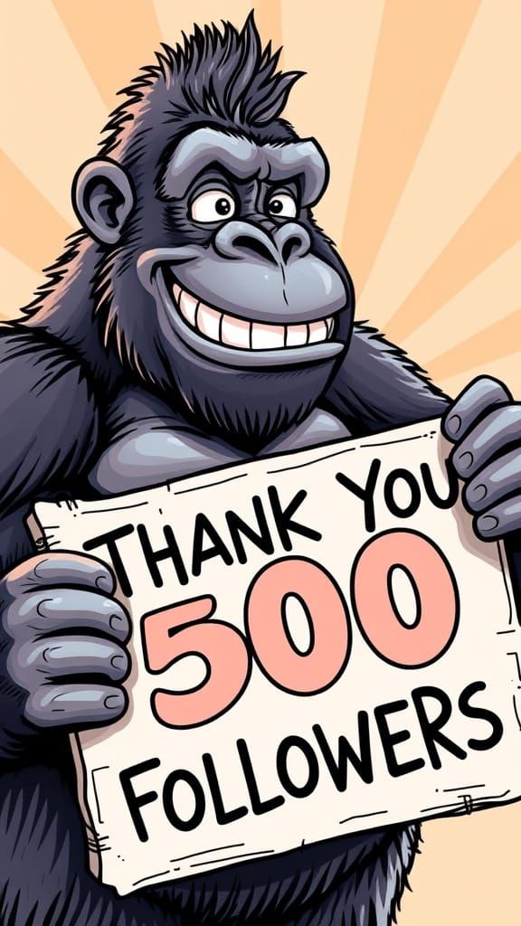Surrealist Cartoon Gorilla in Comics Style