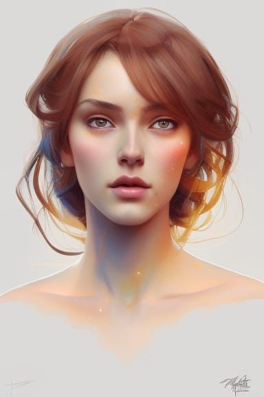 Ukrainian Woman Portrait in Hyperdetailed Art Nouveau Style