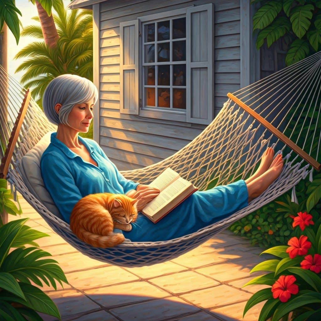 Serene Lady in Impressionist Beach Scene