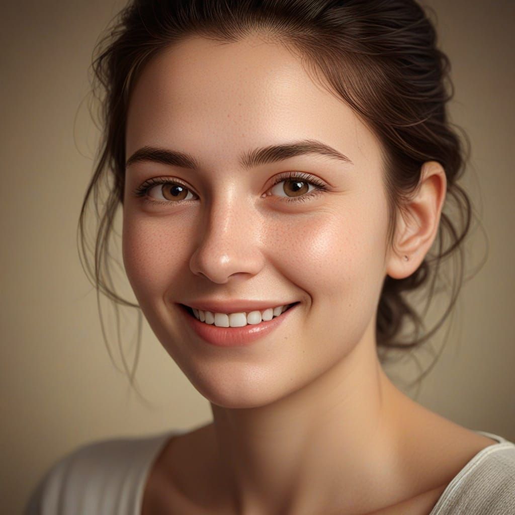 Radiant Woman's Studio Portrait with Soft Lighting