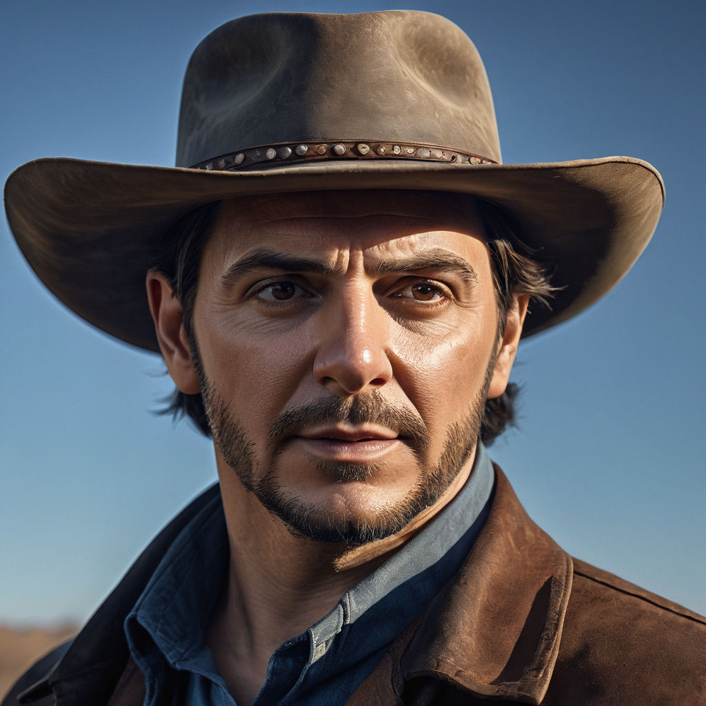 Cowboy Portrait in Western Film Style