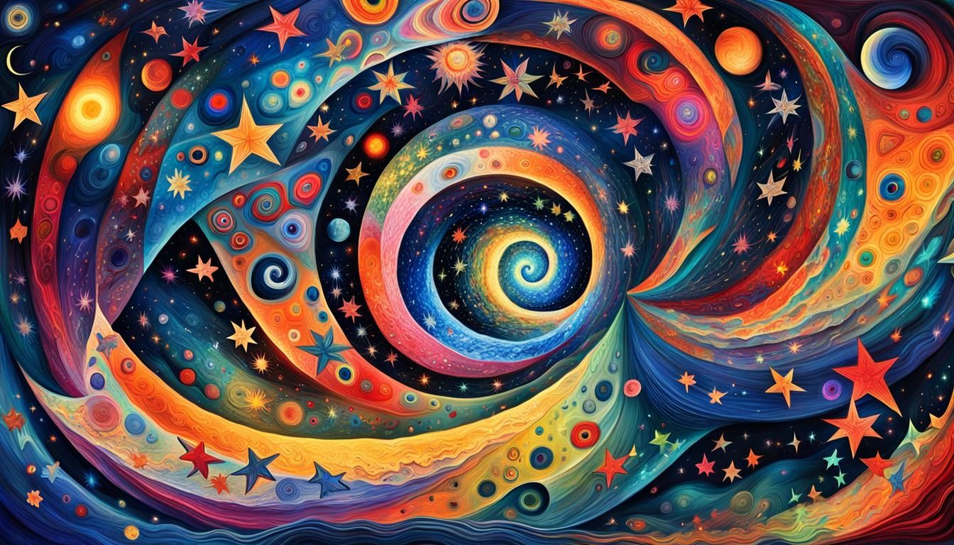 Cosmic Vortex with Swirling Stars and Plasma Whirlpools in I...