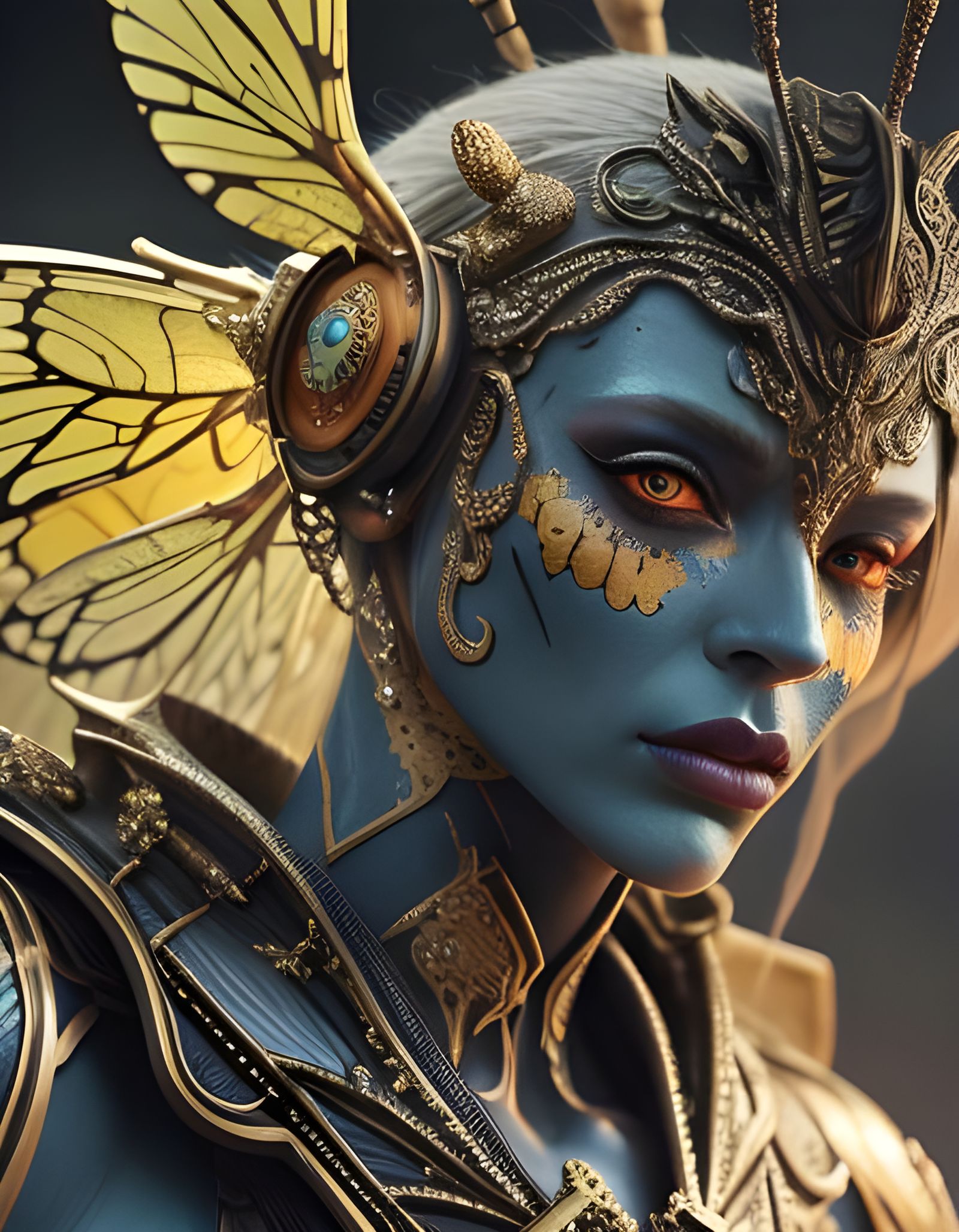 Insect Soldier Girl with Dermatological Details