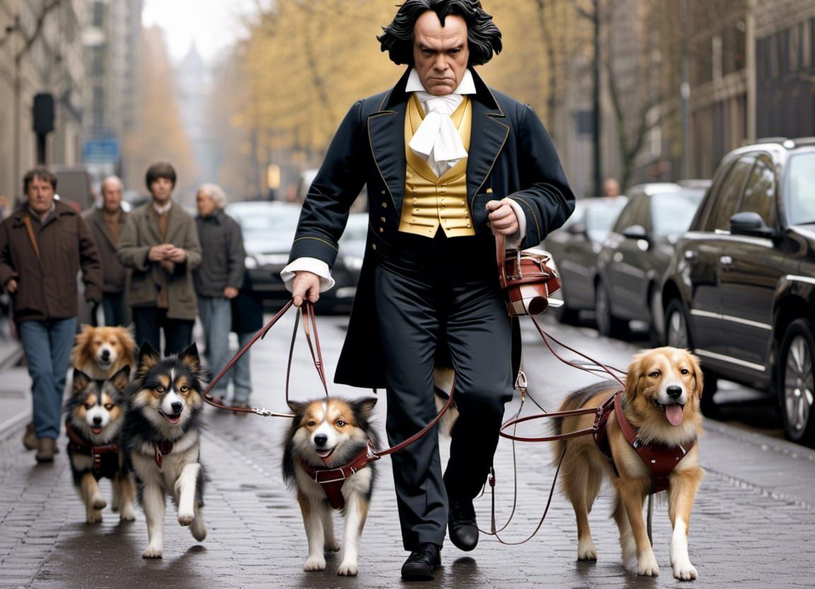 Ludwig van Beethoven, in 2000's, as a " dog sitter " 😉