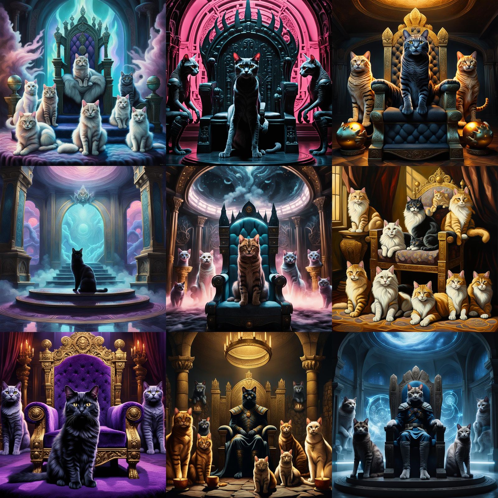 Sinister Throne Room for Cosmic Overlords and Cute Cats