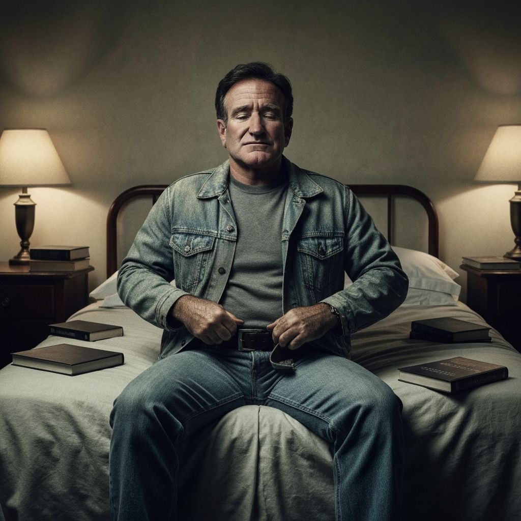 Melancholic Man in Dimly Lit Room