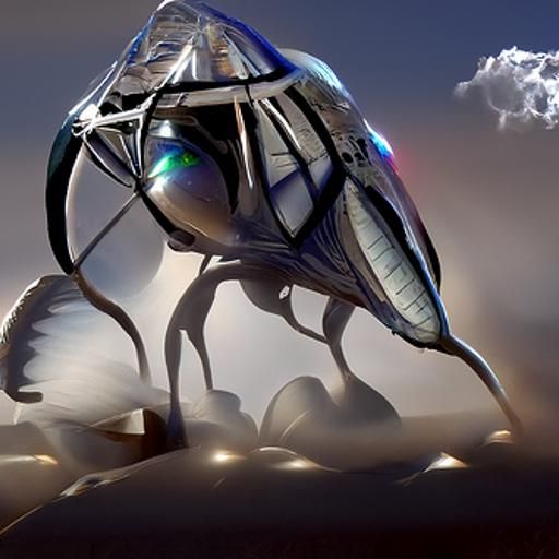 Extraterrestrial Spaceship with Volumetric Lighting in 8K