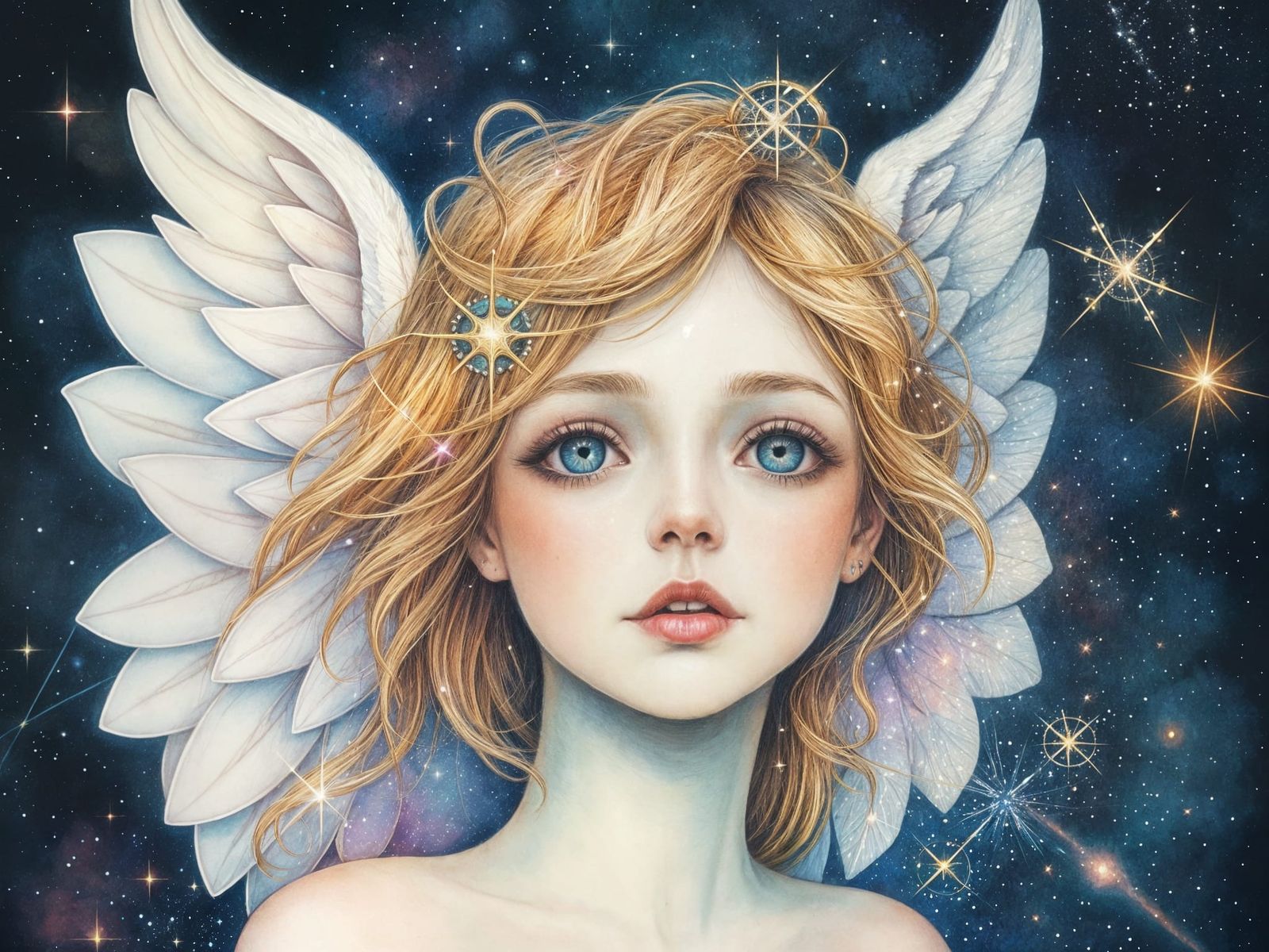 Celestial Angel in Soft Watercolor