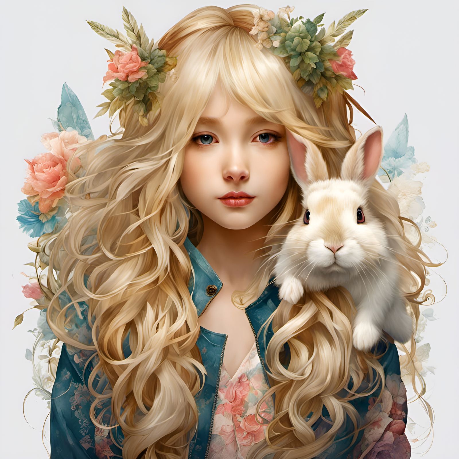 Blonde Haired Bunny Rabbit Portrait