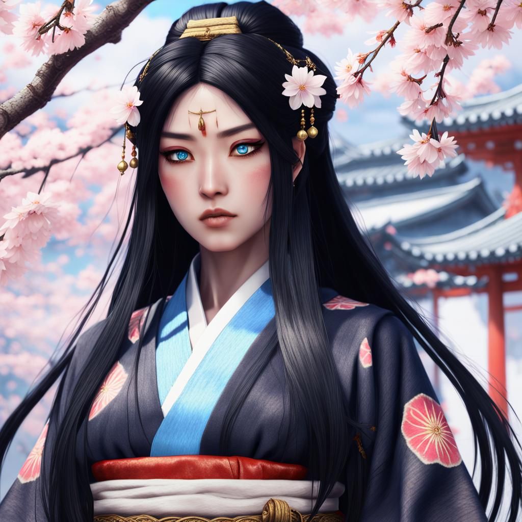 Shinto Priestess: A Detailed Anime Digital Painting