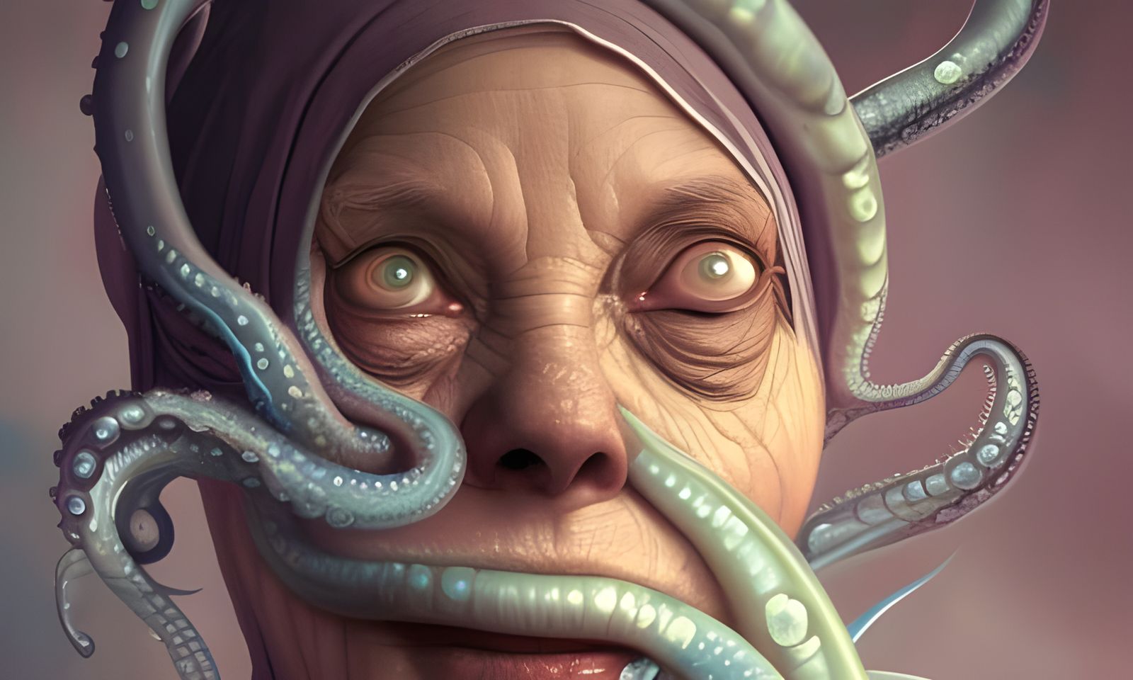 Cthulhu and Mother Theresa Morph Portrait