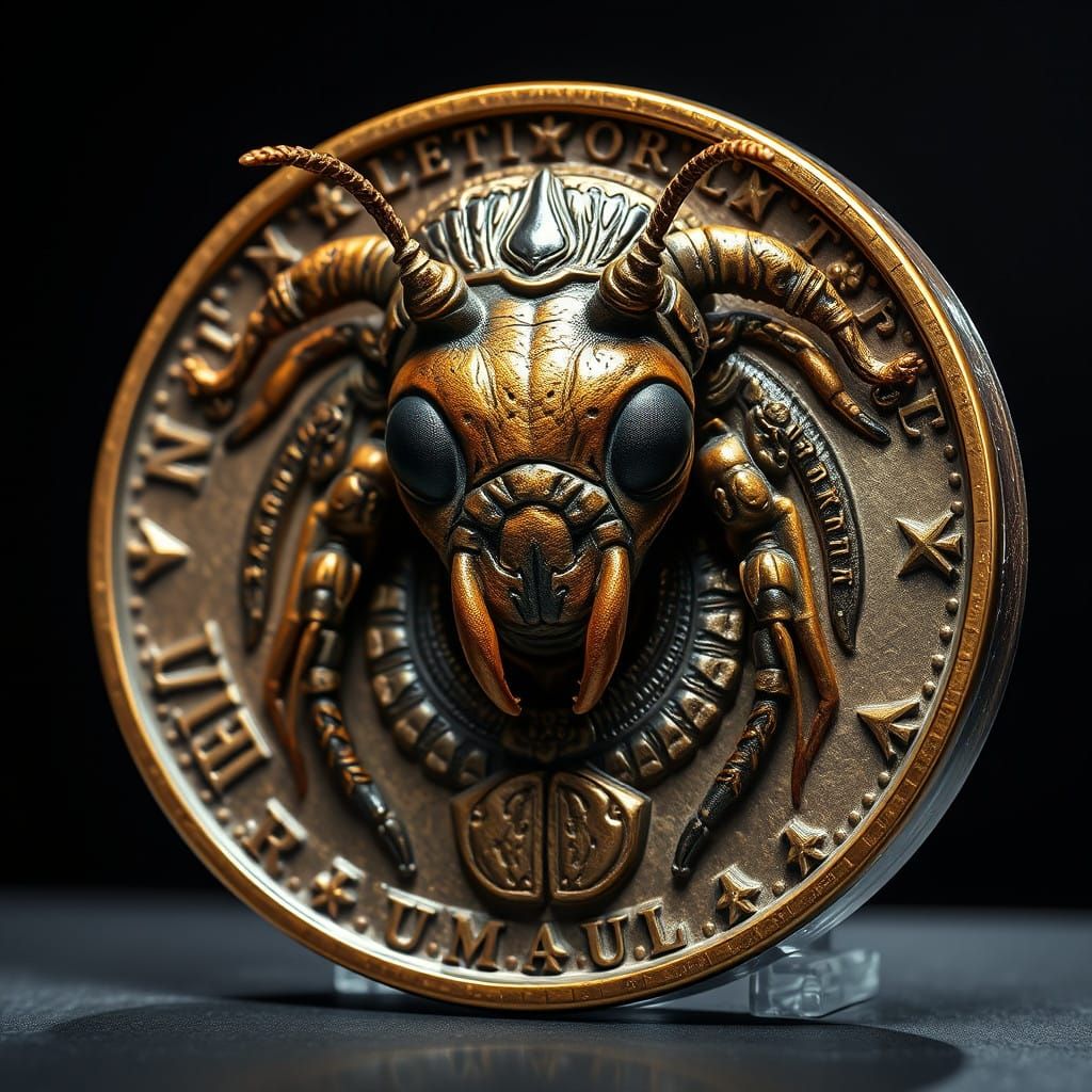 Ancient Prehistoric Termite Queen with Scarred Hunter's Face...