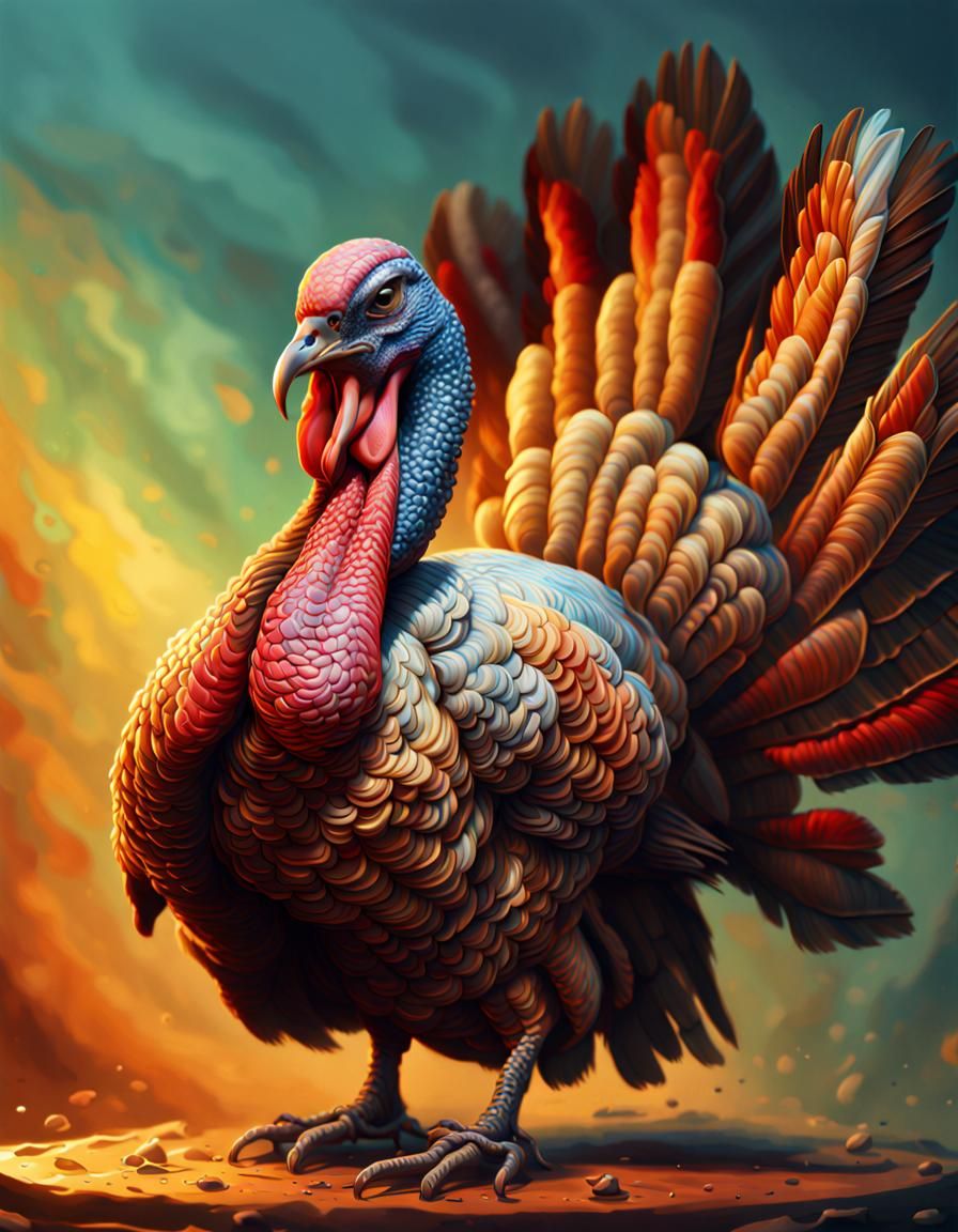 Hyperrealistic Turkish Turkey in Splash Art Style