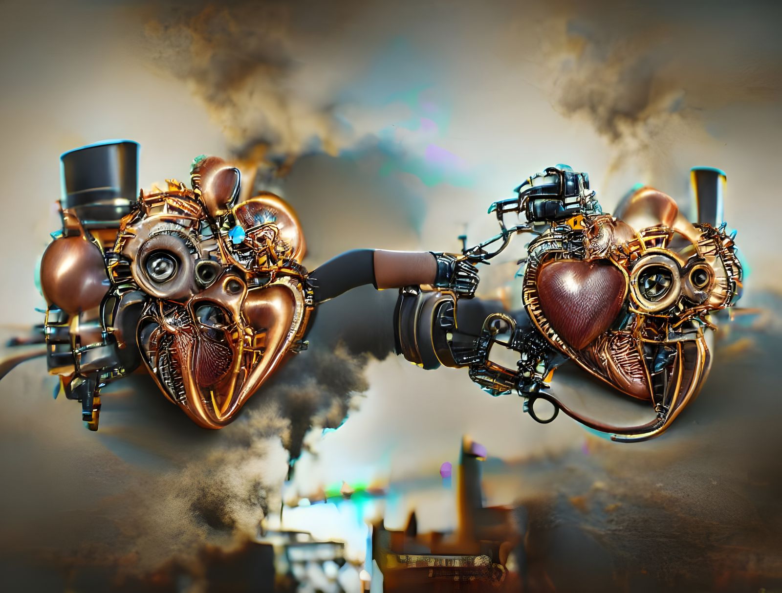 Steampunk Mechanical Heart in 8K 3D