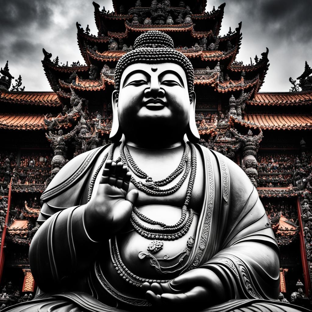 Hyperrealistic Image of a Fat Buddha