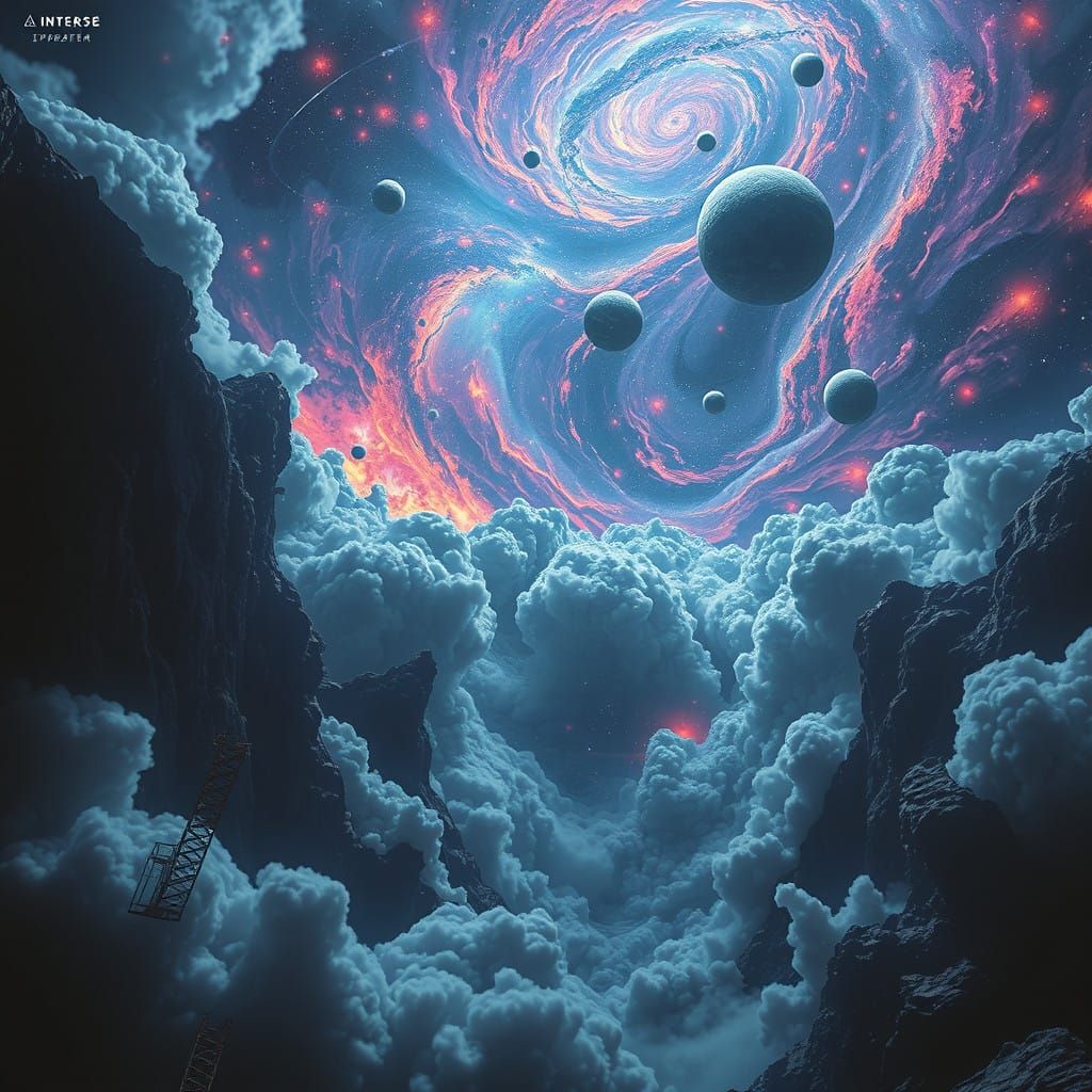 Cosmic Vastness in Surrealist Style