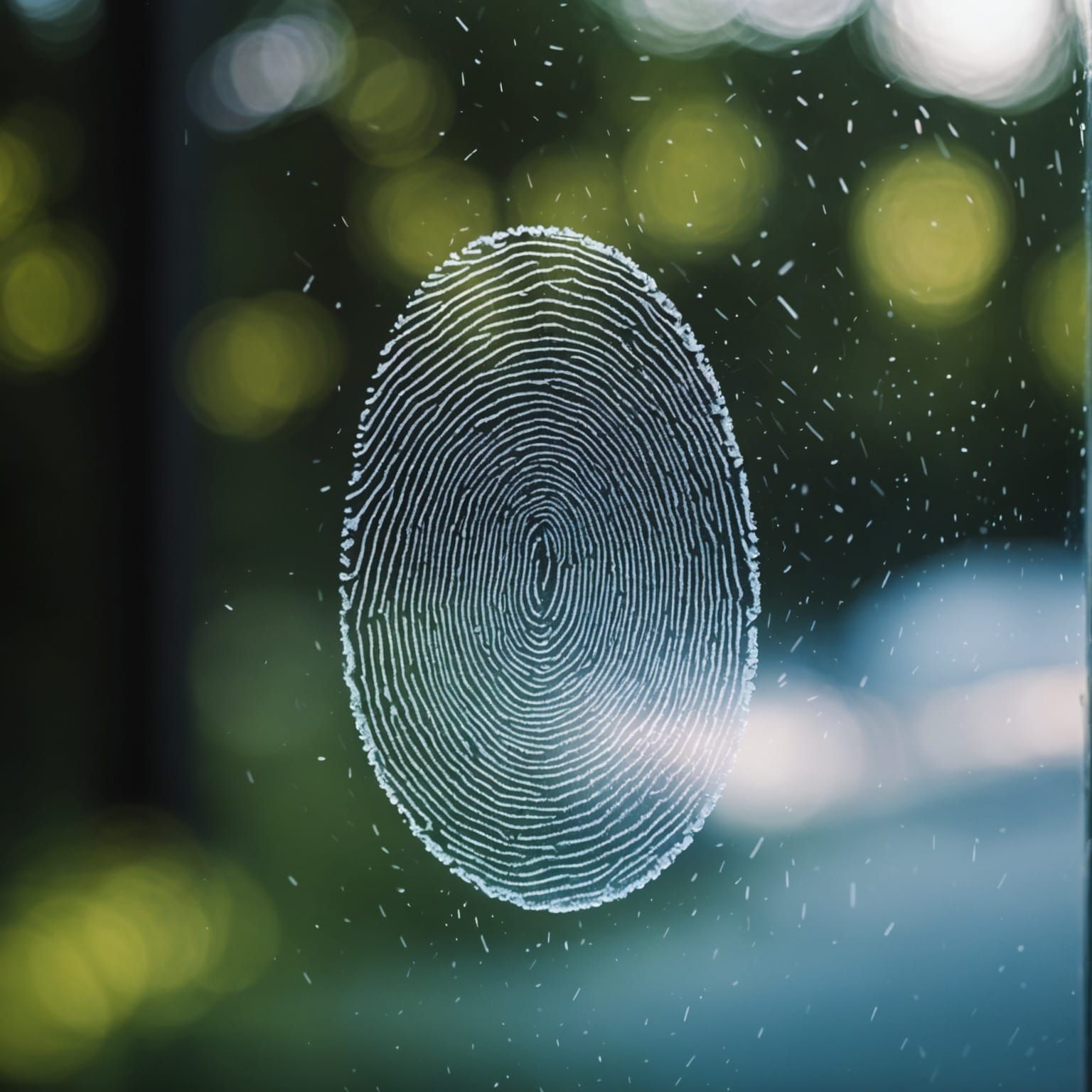 Fingerprint on Glass in Soft Focus