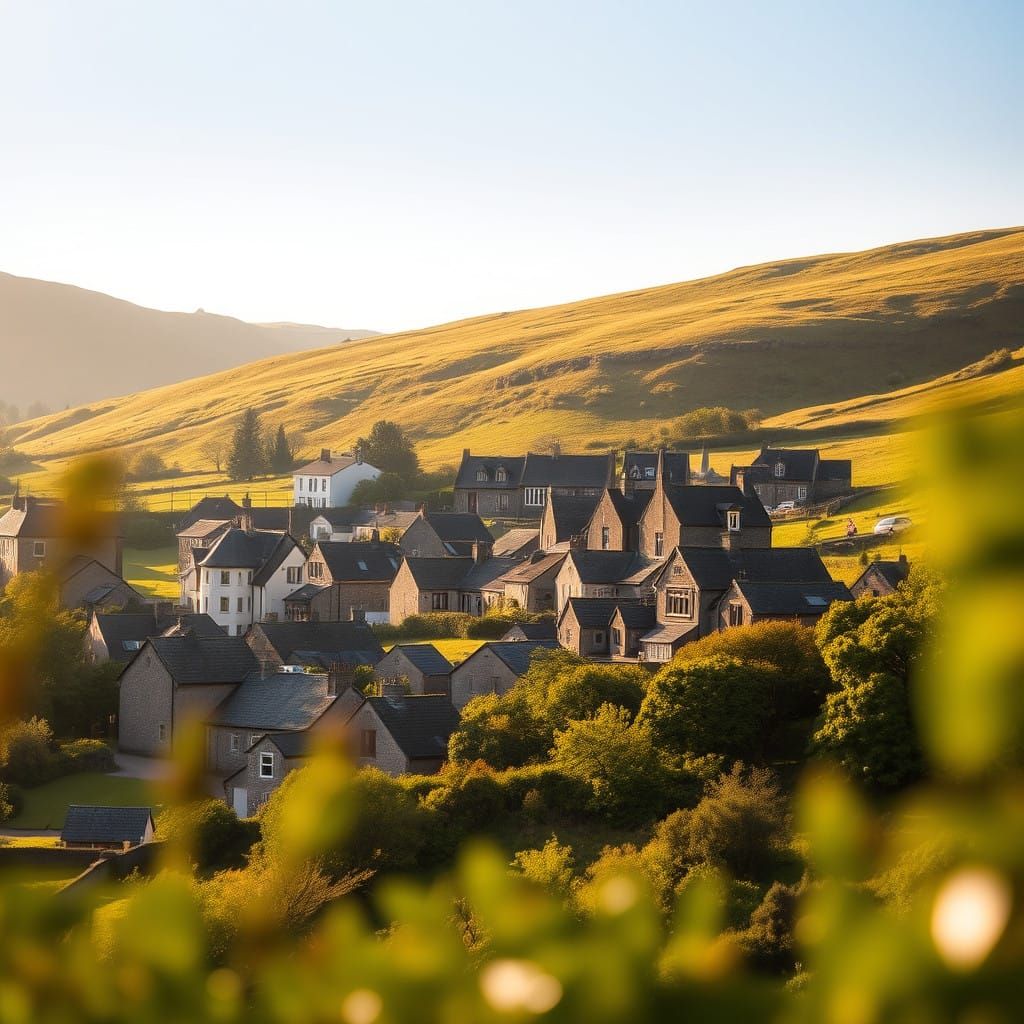 Wales Village Captured in Soft, Warm Light with Intimate Foc...