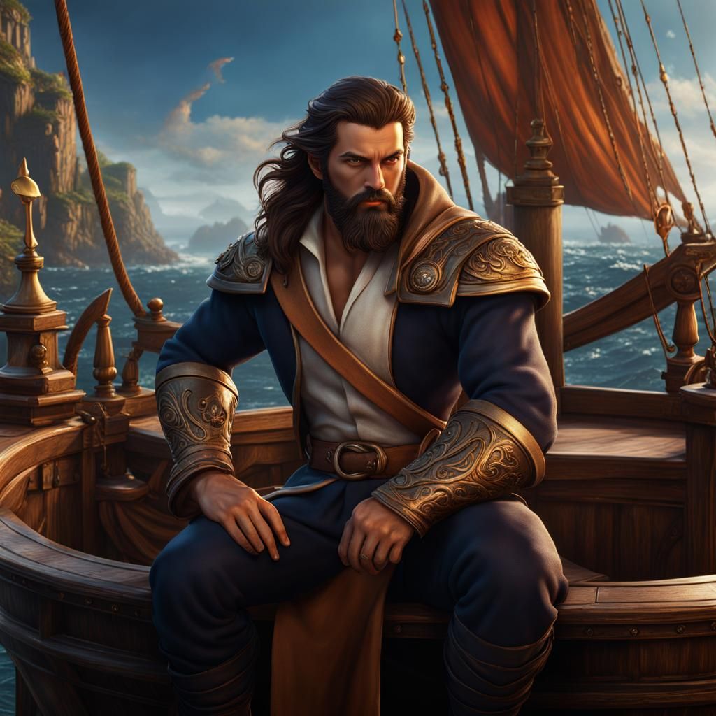 Fantasy Sailor Portrait with Intricate Details