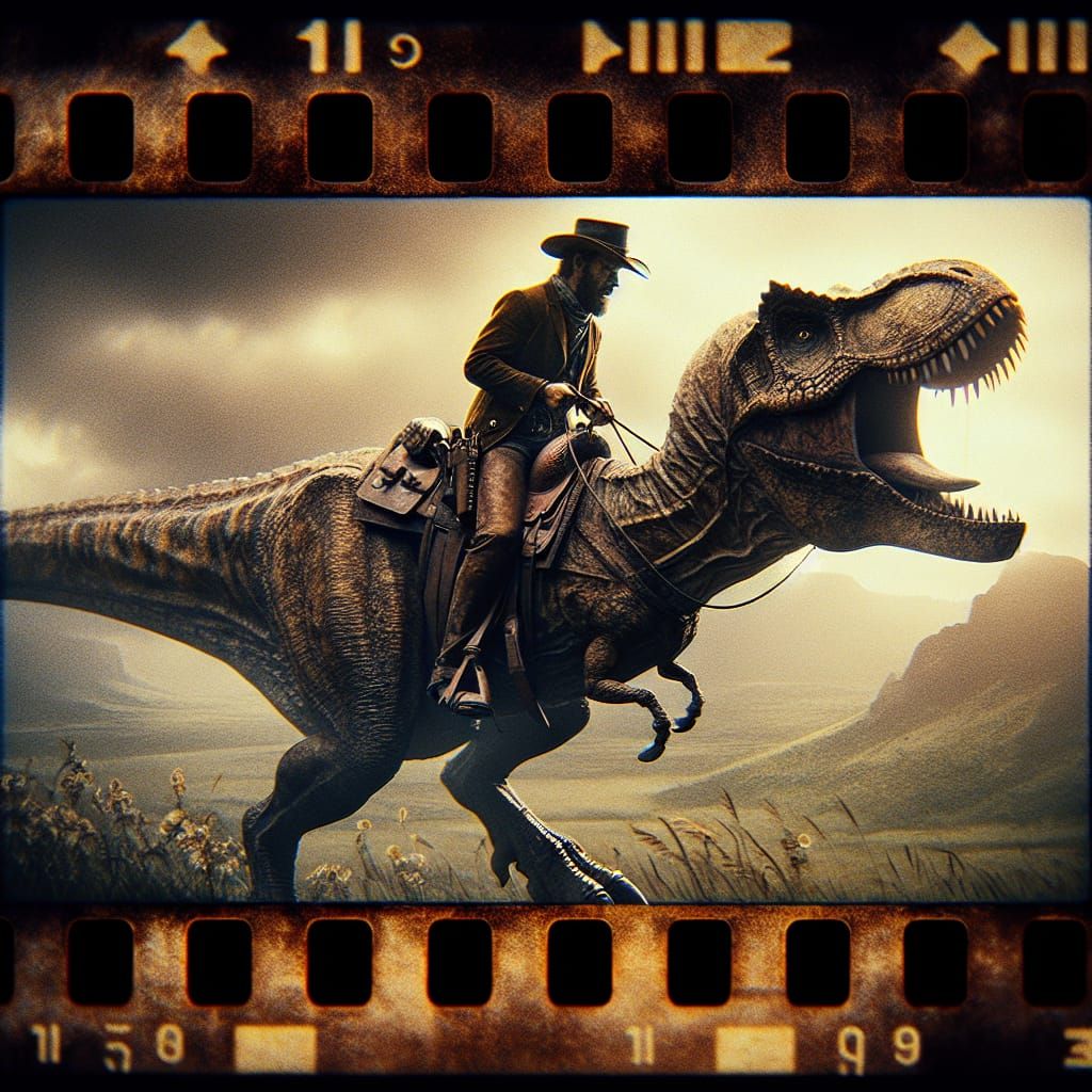 Cowboy Rides T-Rex: A Cinematic Masterpiece