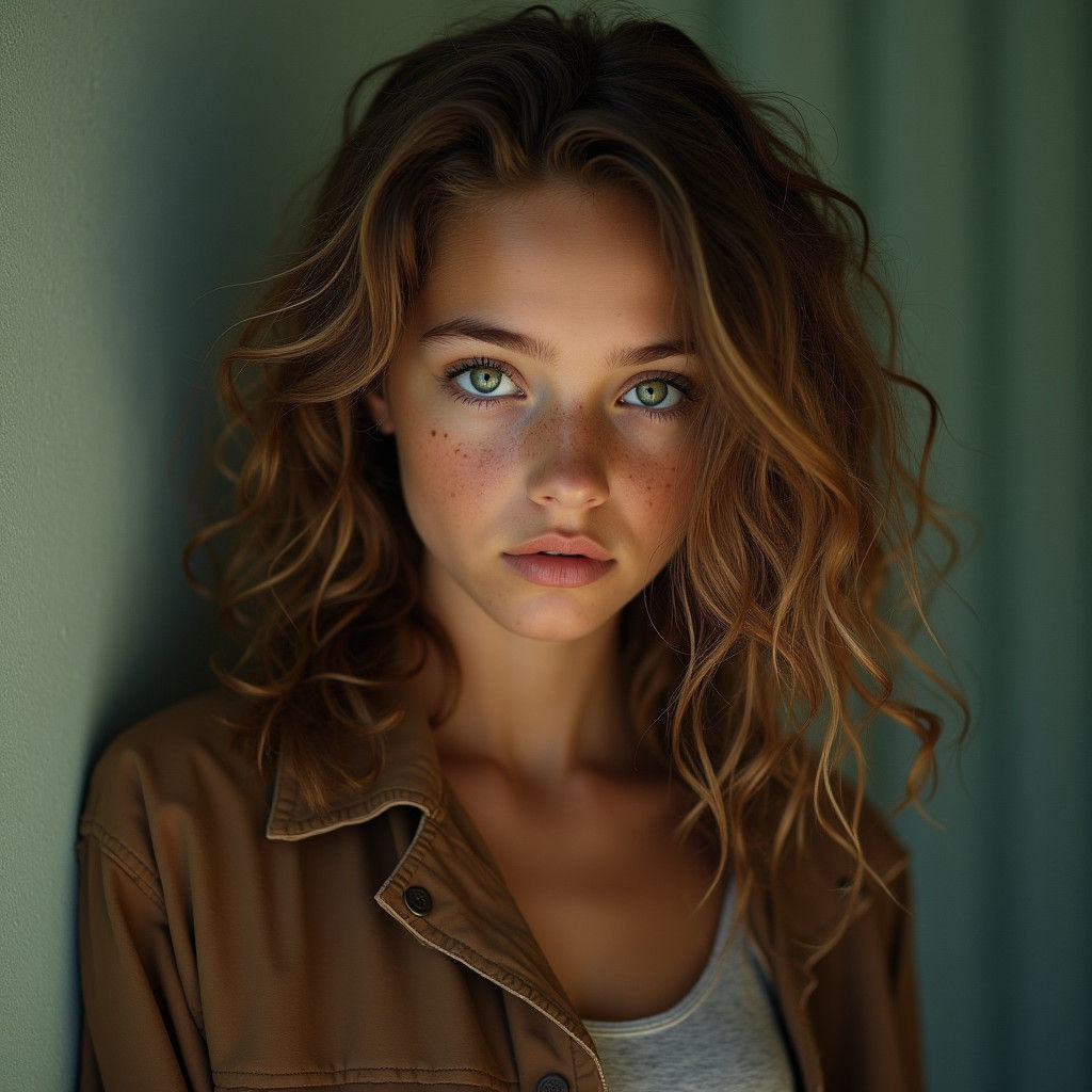 Teenage Girl Portrait in Cinematic Film Style