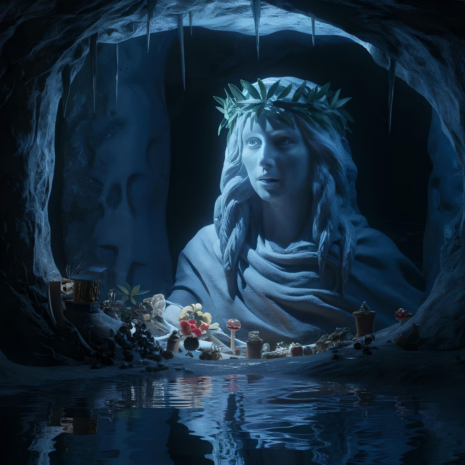 Oracle of Delphi in Ethereal Light: 3D Render