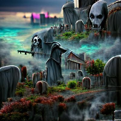 Graveyard Reaper in Land of the Dead Matte Painting