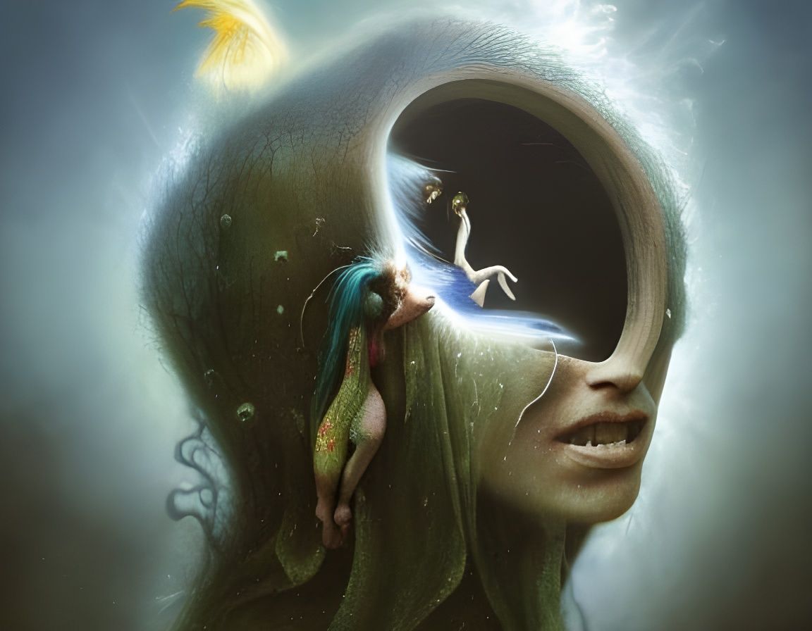 Surreal Horror Hole, Digital Illustration in Photorealistic ...